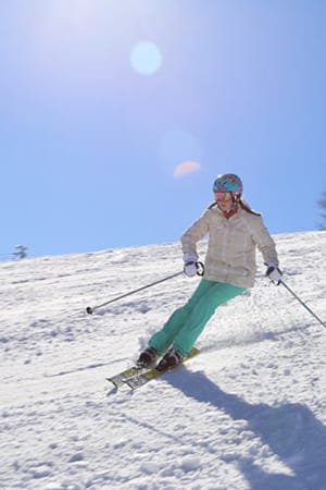 Skier on sunny day