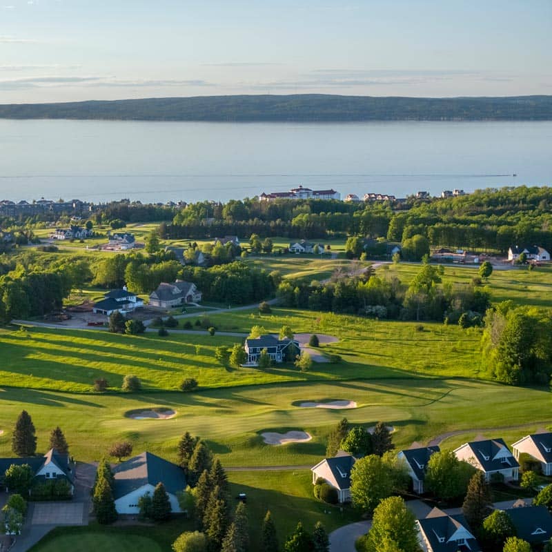 Aerial view of Bay Harbor from Crooked Tree Golf Club