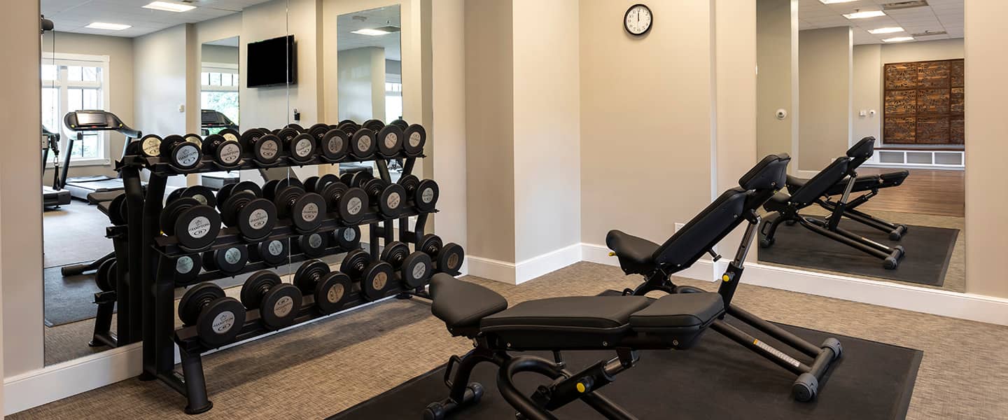 Free weights, fitness center, Inn at Bay Harbor
