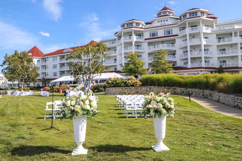 Lake Lawn, wedding ceremony venue on Lake Michigan, Inn at Bay Harbor