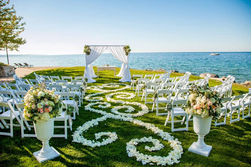 Lake Lawn, wedding ceremony venue on Lake Michigan, Inn at Bay Harbor