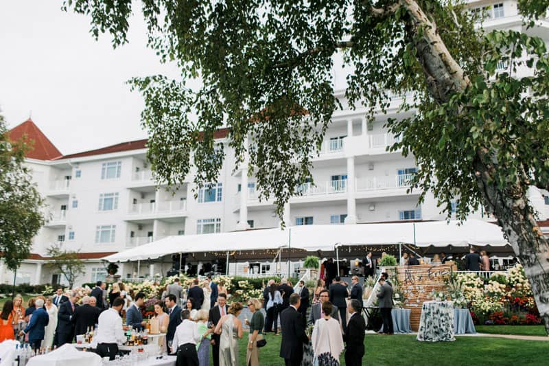 Sagamore Room terrace, indoor/outdoor wedding reception venue, Bay Harbor, MI