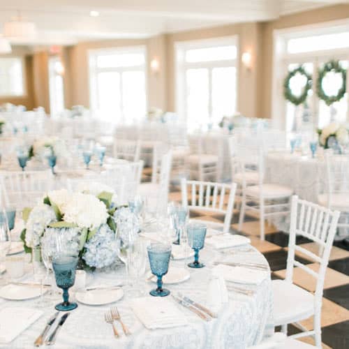 The Sagamore Room wedding reception decor, Inn at Bay Harbor